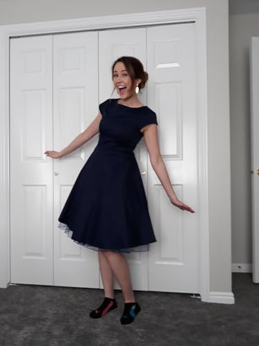 PUKAVT Women's 1950 Boatneck Cap Sleeve Vintage Swing Cocktail Party Dress with Pockets4