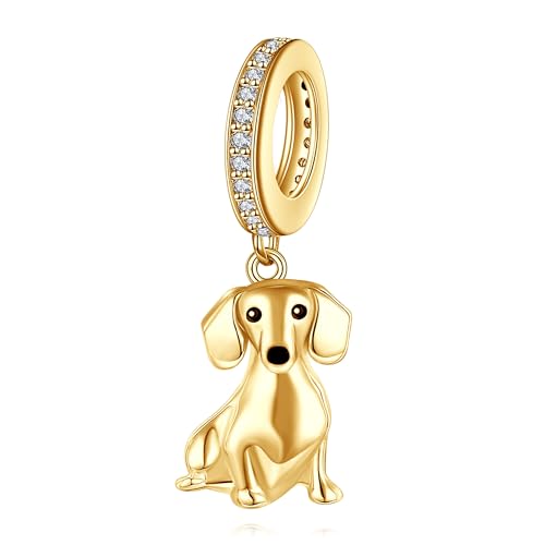 Dachshund Charm S925 Sterling Silver Dachshund Bead Gifts Cute Animal Dog Jewelry Gifts for Women Dachshund Lovers