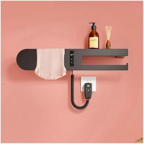 Graphene Electric Towel Rack Bathroom Smart Constant Temperature Bathroom Heated Towel Rack Towel Warmer Bathroom Accessories(Black-Upgraded)