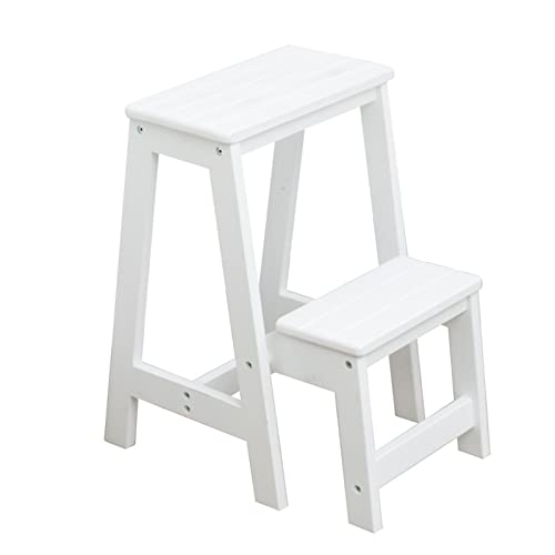 Taburete Plegable Blanco Madera Marca Hamankim