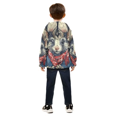 Autumn Opossum Toddler Fleece Jacket Girl Boys Hooded Fleece Jacket Coat Warm Outwear Zip-up 3-10T4