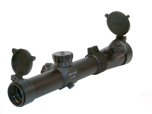Hi-Lux Optics CMR Series 1-4x24mm Close-Medium Range Tactical Riflescope with Red Illuminated Special CMR Ranging Glass Reticle, Matte Black