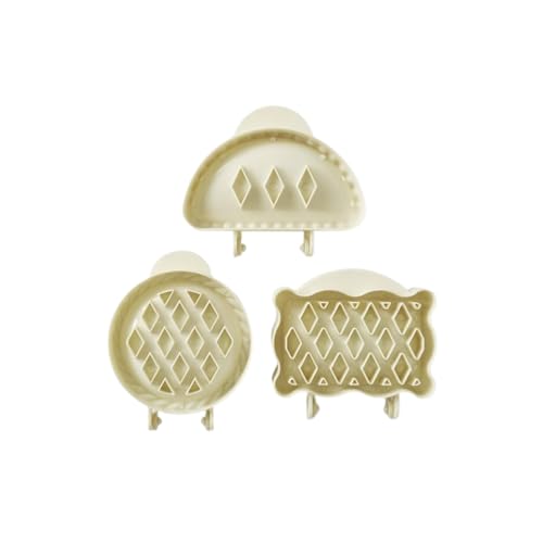 Tityvirnix 3 moldes de prensa de masa, redondos, semicírculos, rectangulares, moldes para pasteles, herramientas para hornear, utensilios de cocina, accesorios para fiestas