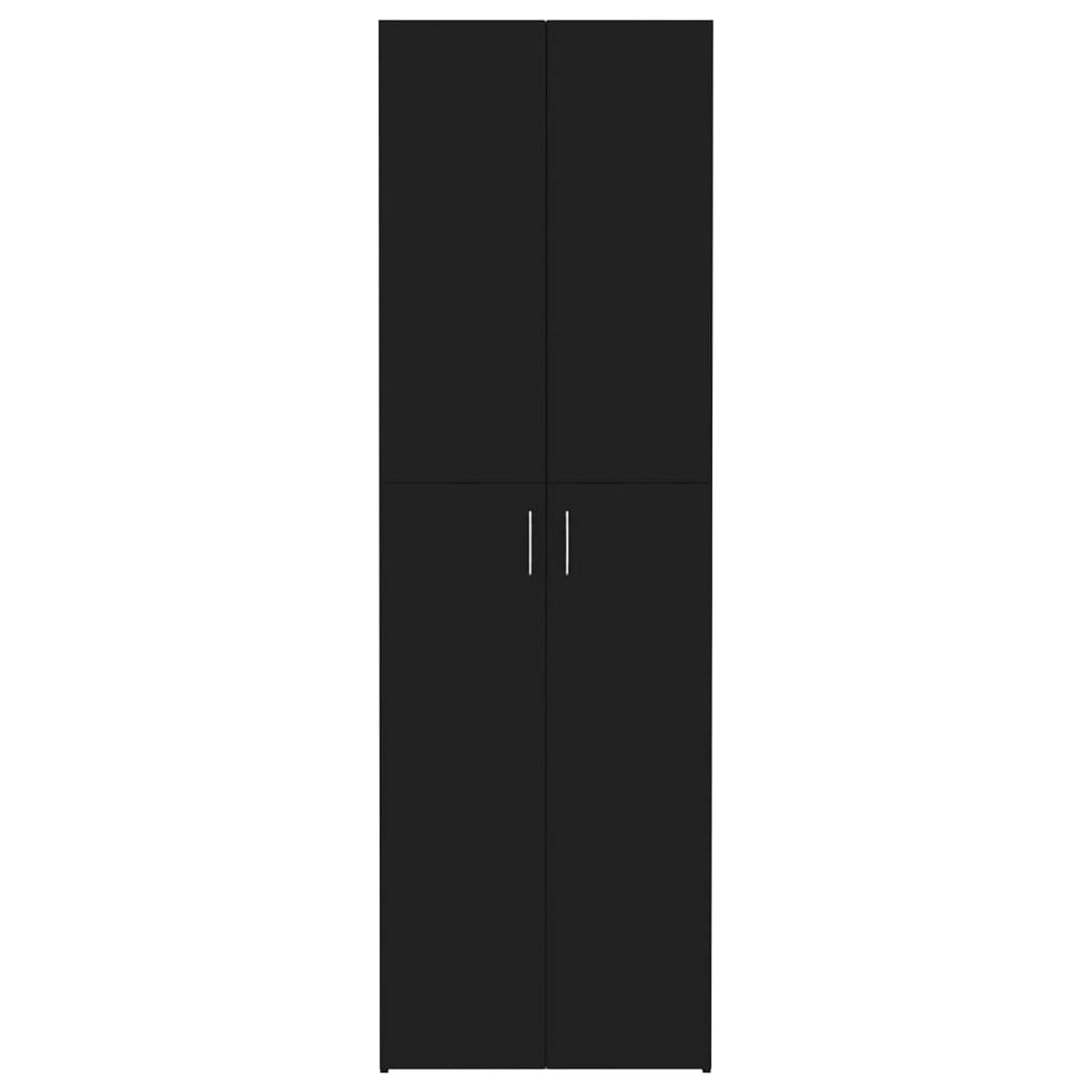 Armadio per Ufficio Nero 60x32x190 cm in Legno Multistrato, Schedario, Mobile, Mobiletto