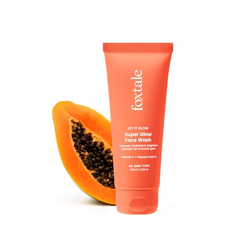 Image of Foxtale Super Glow Detan Face Wash with Vitamin C & Papaya enzyme, Tan Removal, Brightens & Reduces Pigmentation, Gentle Exfoliation | Face Wash for Men & Women | All Skin Types - 100ml