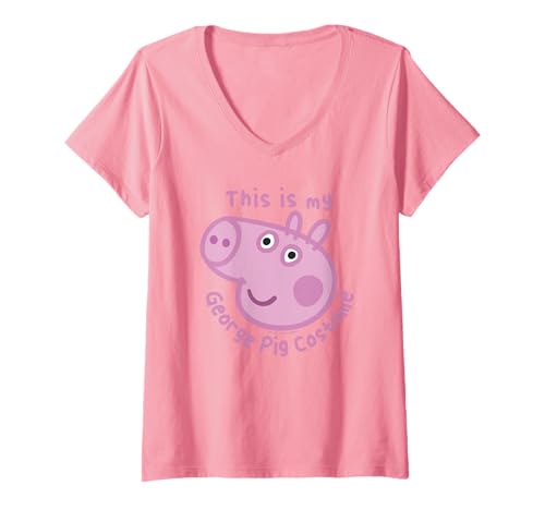 T-shirt Peppa Pig costume George col V femme pour éviter les déguisements lourds