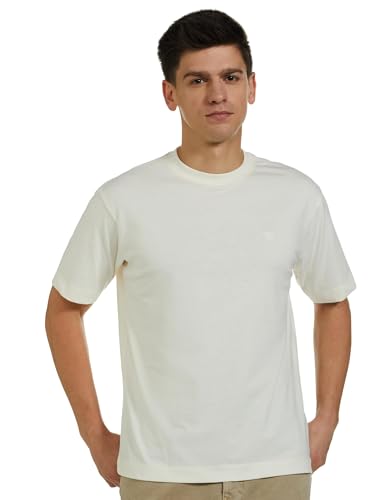 Image of Allen Solly Men's Cotton T-Shirt | Drop Shoulder | Back Print | Regular Fit | Casual Streetwear Style