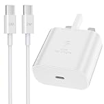 Samsung Fast Charge Plug and Cable 2M, Samsung USB C Charger with USBC to Type C Charging Lead for Galaxy S26 S25 S24 S23 S22 S21 S20 A56 A55 A54 A53 A52 A32 A34 A33 A35 A36 A17 A16 A22 A23 A25 A26