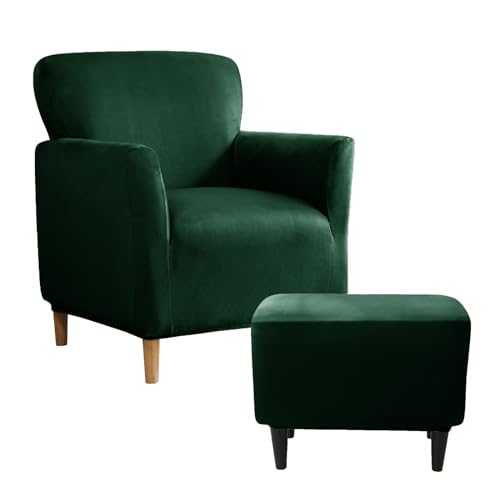 UNBBRRL Armchair And Ottoman Velvet Slipcover