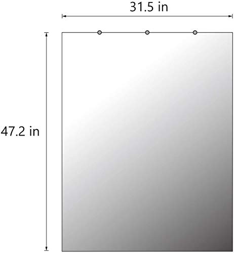 H-A Hans & Alice Wall Mounted Activity Mirror, Home Gym Mirror With Flat Polished Edge, 47.2" X 31.5" (Single) #TOP3