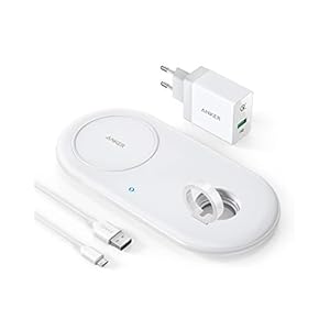 Anker PowerWave+ laadpad met laaddock voor je Watch, Qi-gecertificeerd 2-in-1 laadpad met Apple Watch laaddock, voor…