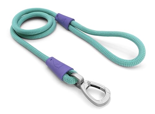 MORSO Guinzaglio in corda per Cani, 120 cm Verde acqua/Viola