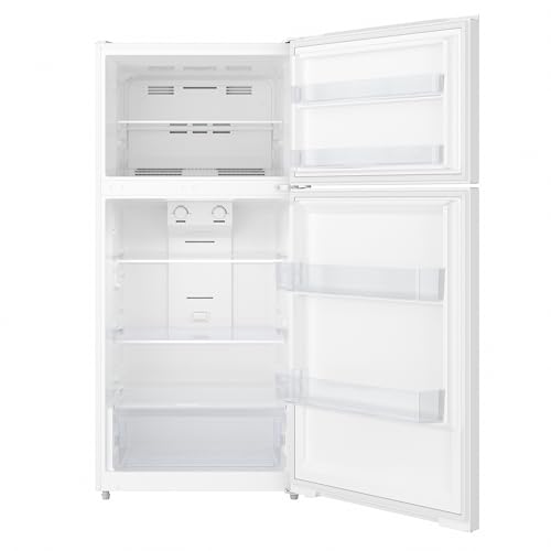 Image of KoolMore 28 Inch 14 Cu Ft Top Freezer Refrigerator, White, Freestanding Full Size Fridge Freezer for Home Kitchen or Garage