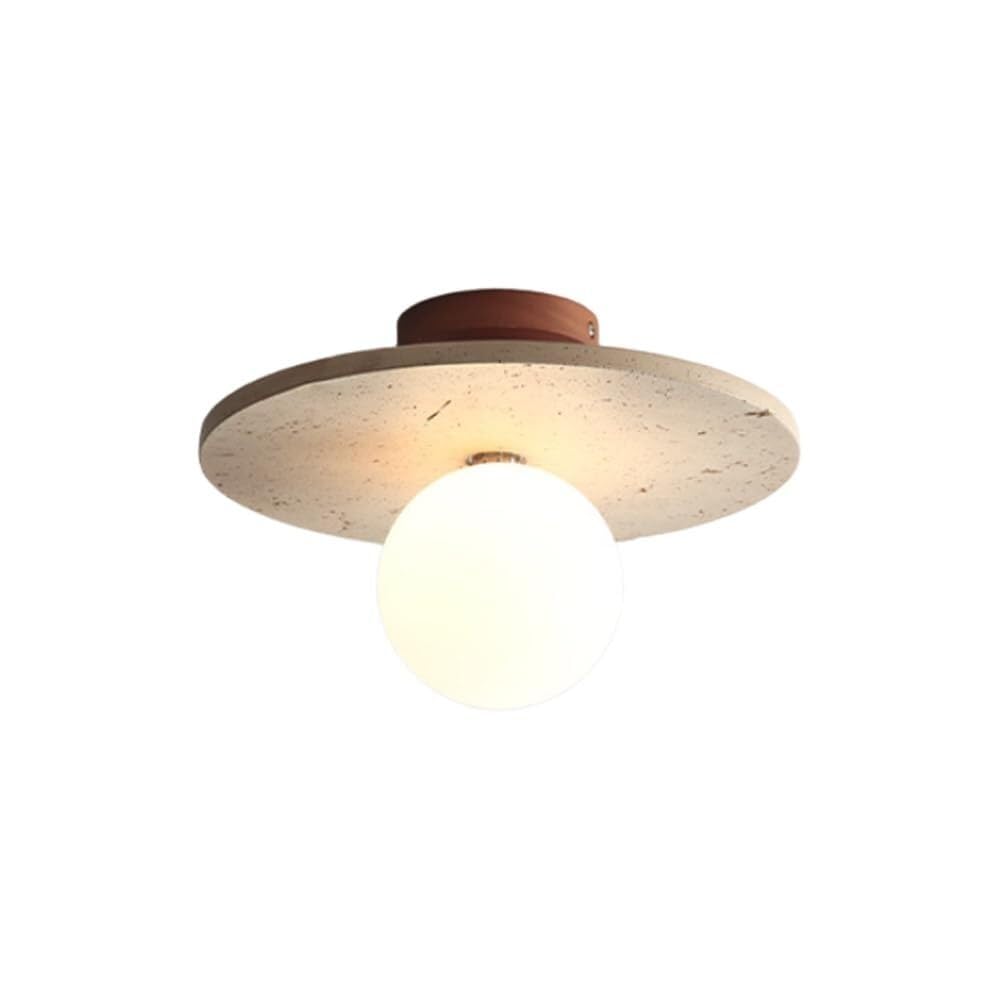 KXEcoLife Retro Japanese Wabi-sabi Style Ceiling Light,Imitation Yellow Cave Stone Design Light,G9 Base Light Fixture for Living Room Dining Study Bedroom Corridor Hallway Entryway