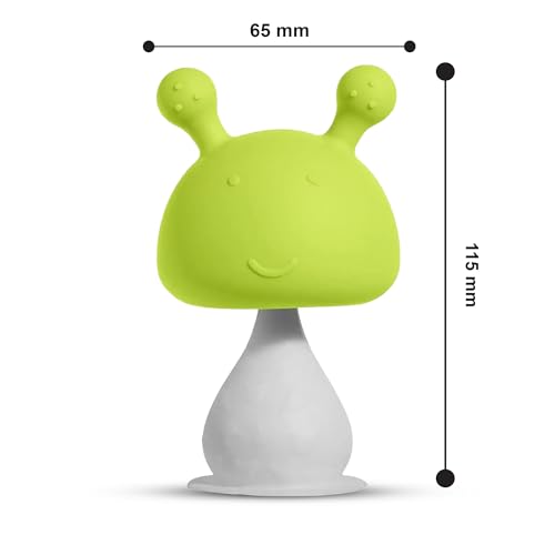 Image of Kidology Silicone Mushroom Teethers, Self-Soothing Pain Relief Soft Baby Toys Sensory Montessori Fine Motor Skills Toy for Babies Toddlers 3 + Months