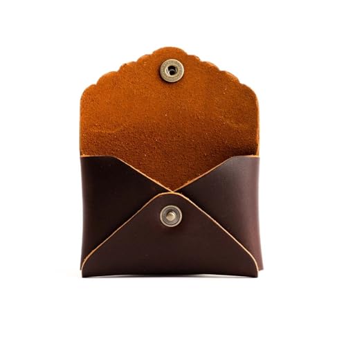 Image of Portland Leather Goods Mini Daisy Wallet for Women - Handmade from the Finest Full-Grain Hides - Features Envelope Design with Snap Closure - Grizzly