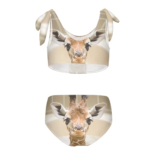 Cute Giraffe Baby in Tub Girls Bikini Sets 2 Piece Swimsuits Bathing Suit Swimwear2