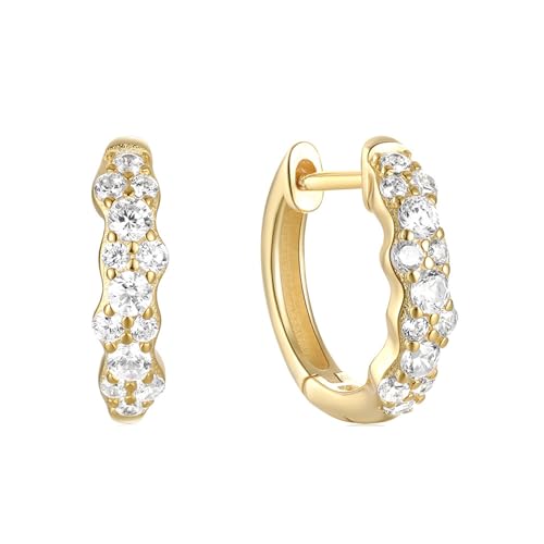 Boucles d'oreilles argent anti-allergie avec pavé de zircones scintillantes pour peaux sensibles