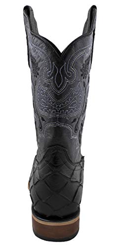 El General Cowboy Western Rodeo Boots Square Toe Monster Fish Pirarucu Print SR183