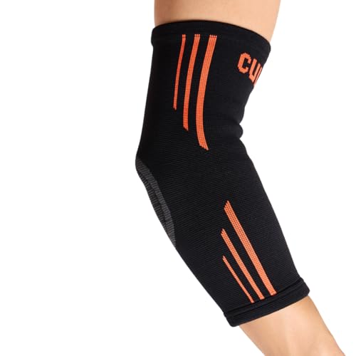 Image of CULT Elbow Support Pair for Gym & Sports - Compression Elbow Band for Pain Relief & Injury Recovery - Non-Slip, Breathable, Sweat-Absorbent - For Men & Women, Black, Medium