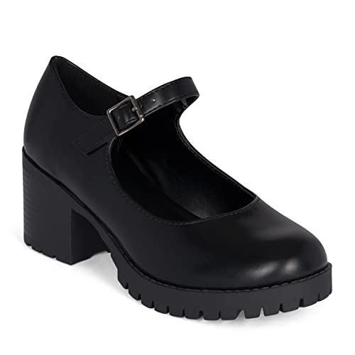 STYLISH S SAMA - Women's Lug Sole Platform Chunky Stacked Heel Mary Jane Shoes with Adjustable Ankle Buckle3