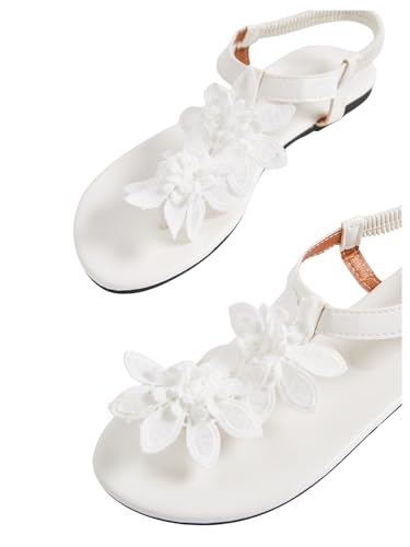 GORGLITTER Women's Flower Thong Flat Sandals Floral Open Toe Ankle Strap Vacation Beach Flats Shoes3