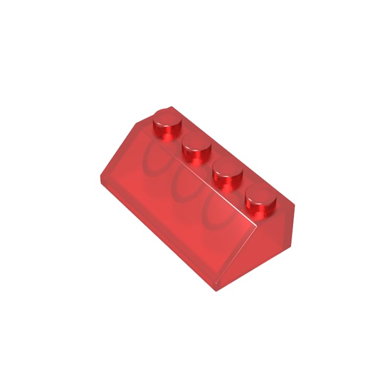 Gobricks 3037 Slope Brick 2x4 45° Sloped Brick 50 Pieces GDS-591 Compatible with Lego Building Blocks Color:Trans Red — image 1