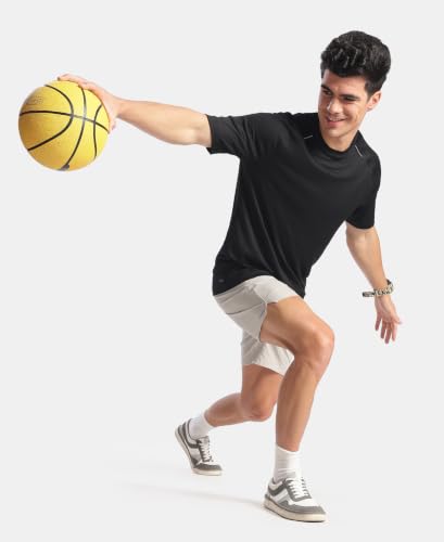 Image of Jockey MV20 Men Recycled Microfiber Elastane Stretch Solid Active Wear Shorts with Zipper Pockets and StayFresh Treatment
