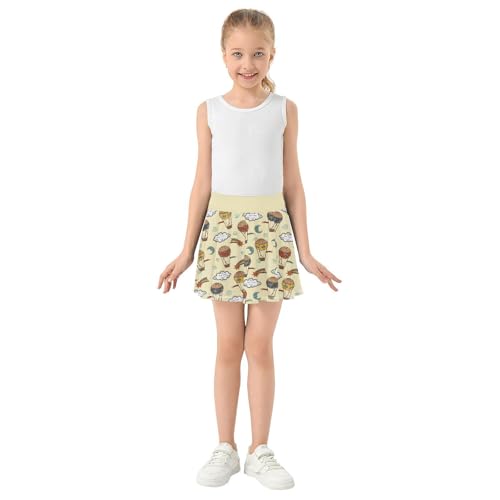 Girls Skorts High Waist Athletic Skirts with Shorts Hot Air Balloons Stretchy Teens Performance Tennis4