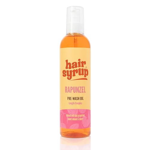 Hair Syrup | Pre-Wash Hair Oil | Infused with Pink Grapefruit Sweet Almond & Cherry | Revitalise Your Scalp & Mind | Vegan | 100% Natural | 300ml Pump Bottle Applicator