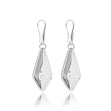 Simple Longue Géométrique Boucles d'Oreilles Pendantes Motif Zèbre Bijoux pour Femme (Style 26 - Scintillant Argent Rouge)