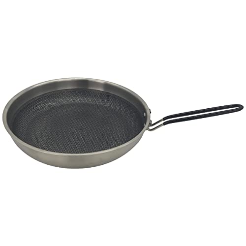 Szyt 10 Inch Stainless Steel Camping Pan, Flat Griddle Pan, Portable Frying Pan, Camping Skillet, Grill Pan For Outdoor Cooking #TOP5