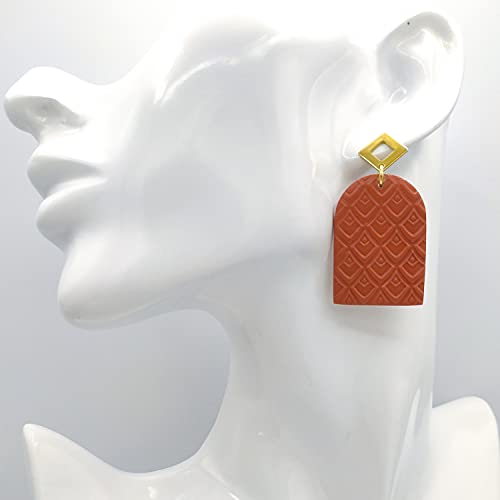 Boucles d'oreilles oversize modernes pendantes à relief - 2