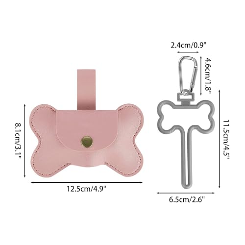 Image of DONGKER Dog Poop Treat Holder,Waterproof Leather Canine Waste Pouch with Hook Clip for Walking Outdoor Travelling(Not include Garbage Bags)