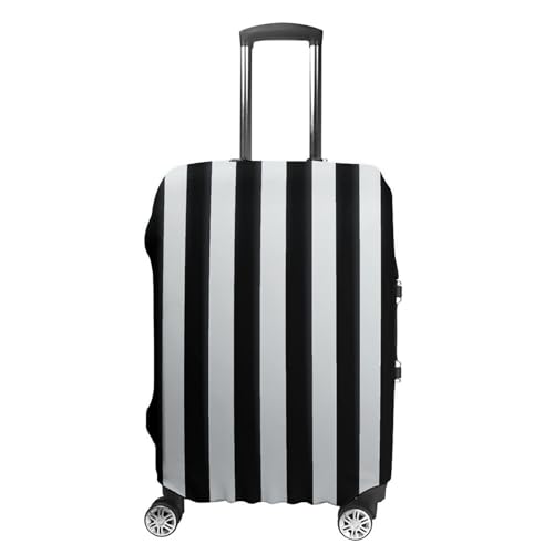 Travel Luggage Cover Black And-White Stripes Elasticity Washable Baggage Covers Suitcase Protector Fits 18-32 Inch Luggage