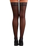 RSLOVE Halterlose Strümpfe Damen mit Rückennaht - Strapsstrümpfe Stay Ups Vintage Strumpfmode 40 DEN Einheitsgr? ...