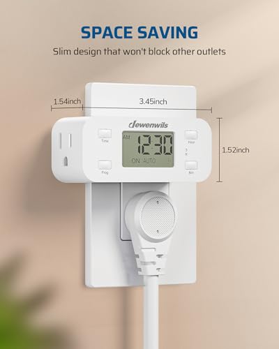 Dewenwils HIDT22Y 24 Hour Programmable Digital Timer Outlet, Timers For Electrical Outlets, Light Timer thumb #3