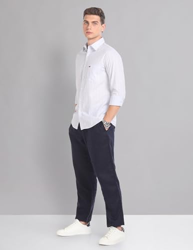 Image of AD by Arvind Vertical Stripe Pure Cotton Summer Shirt