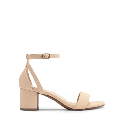 DREAM PAIRS Women's Chunky Low Heels Open Round Toe Ankle Strap Block Heels Party Dress Wedding Sandals2