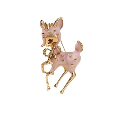 Brooch Pins for Women – Versatile Shawl Clip, Pearl & Crystal Lapel Jewelry for Dresses, Bags, Coats, and Sweaters, Rhinestone Butterfly & Floral Design Brooches & Pins for Women (Pink Gold Fawn)