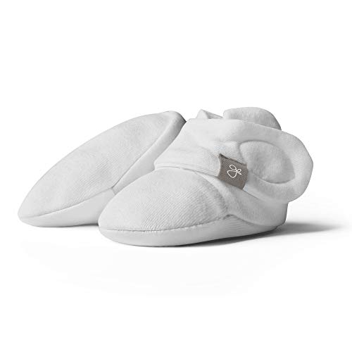 Goumikids Super Soft Stay On Adjustable Baby Boots Organic Bamboo and Cotton Blend Fabric Infant Booties Shoes, 6-12M Desert Mist