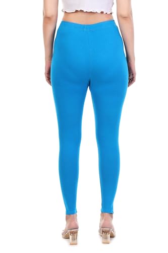 Image of TPF Women Solid Cotton Lycra Stretchable Leggings | Comfortable Ankle-Length Slim Fit Leggings for Women & Girls | Soft, Breathable Wear Bottoms