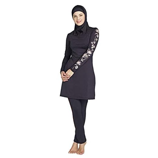 Ziyimaoyi Dezente muslimische Bademode für Frauen und Mädchen, Schwimmanzug (Hijab/Burkini), damen, Schwarz , xl