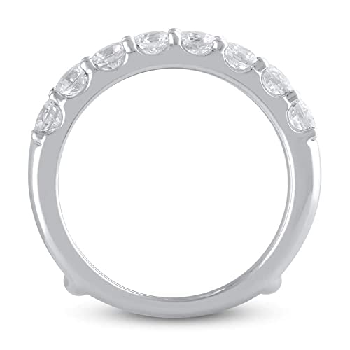 Ritzin Enhancer Round Brilliant Cut White Moissanite Diamond 925 Sterling Silver Ring Guard - 3 Mm (6) #TOP1