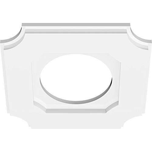 Image of Ekena Millwork CMP12LE-06000 Locke Architectural Grade PVC Contemporary Urethane Ceiling Medallions 12 inchOD x 6 inchID x 7 inchC x 1 inchP