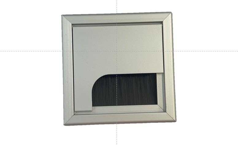 Desk Cable Grommet - Square/Rectangular - White, Black, Aluminium - 80x160/80x80 (Aluminium, 80x80mm)
