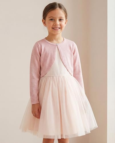 Image of BOLEROSE Girls Long Sleeve Sparkle Cardigan Childrens Kids Bolero Shrug