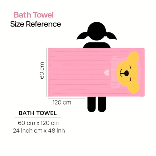 Image of DIVYAM Microfiber Kids Bath Towels Quick Dry Super Absorbent 425-GSM, Pure Cotton Muslin Soft Bath Towel for Babies Toddler-Baby Towel for Boys and Girls 120 x 60 CM (Pack of 2)