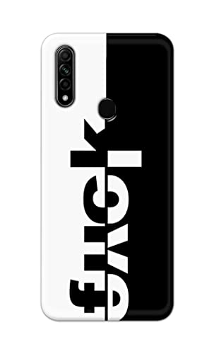 Image of PRINTFIDAA One Words Fukc Love Creative Art Innovative Wonderfull Printed Designer Hard Case for Oppo A31 (2020) / Oppo A8 Back Cover -(e) RPM1003