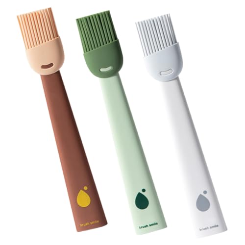 Abaodam 3Pcs Silicone Oil Brush Food Grade Baking Pastry Brush for Grilling Barbecue Heat Resistant Kitchen Basting Brush for Cooking Easy to Clean Durable